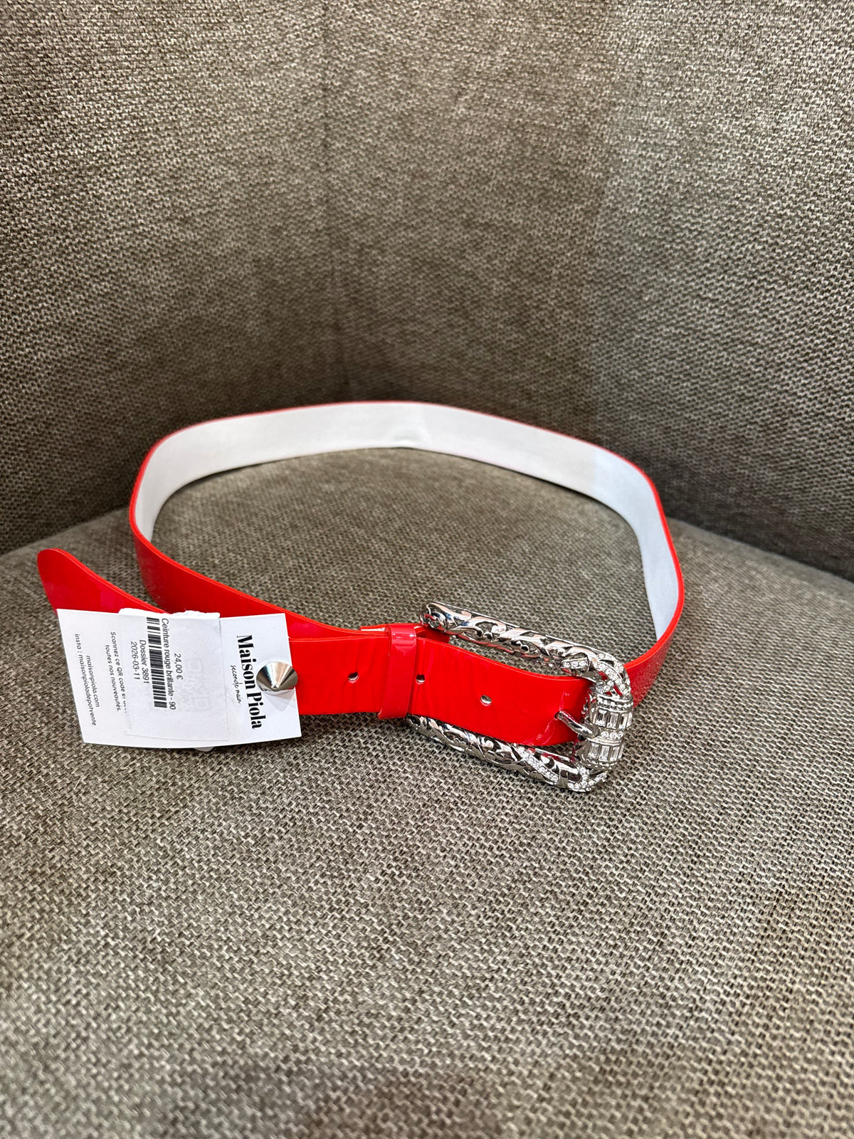 Ceinture rouge brillante T.90
