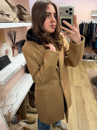 Manteau beige IKKS à capuche noire - T.M 12/10