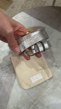 Ceinture Claudie Pierlot cuir argenté T.90