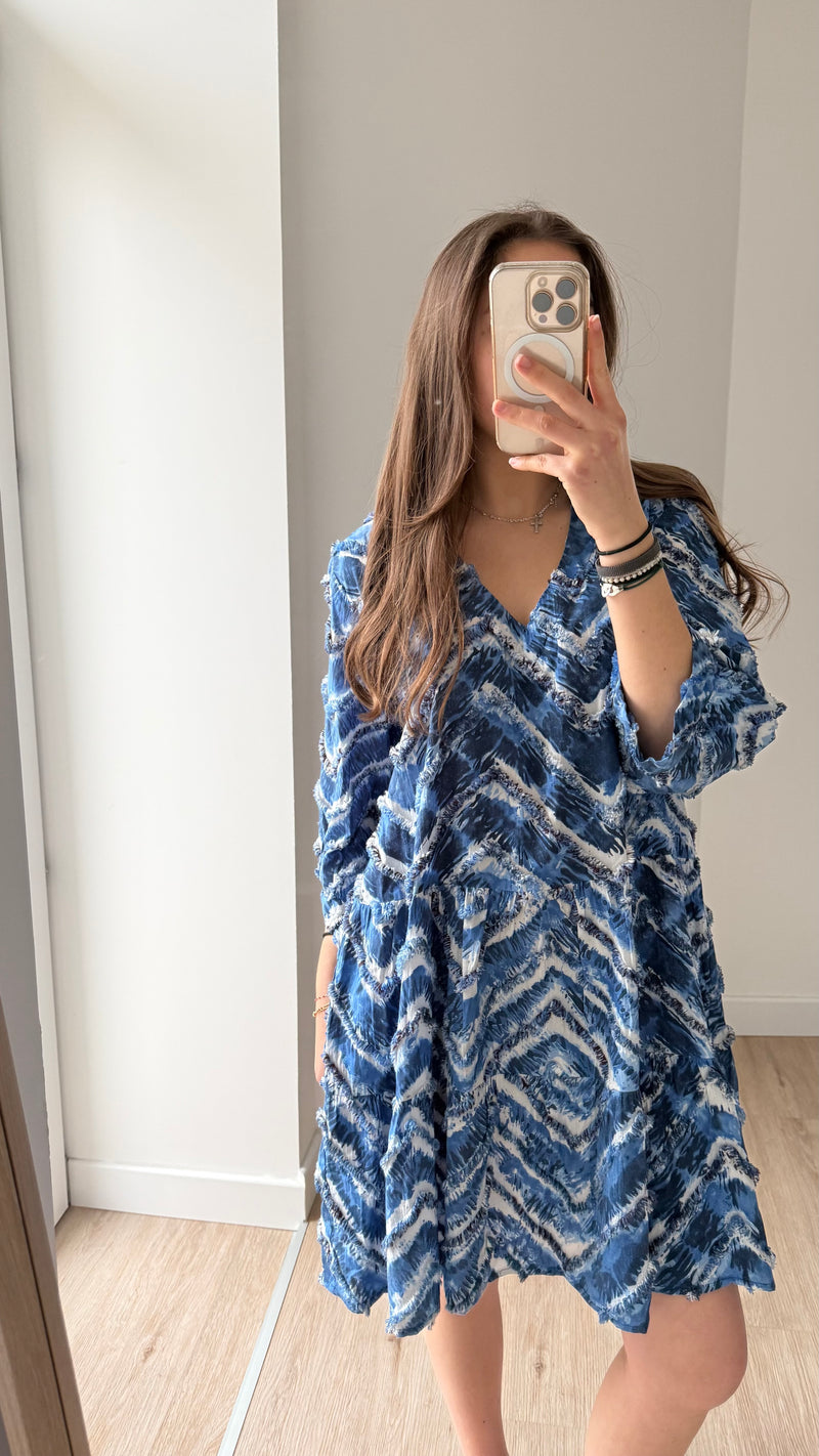 Robe bleue et blanche Weill Taille T.40