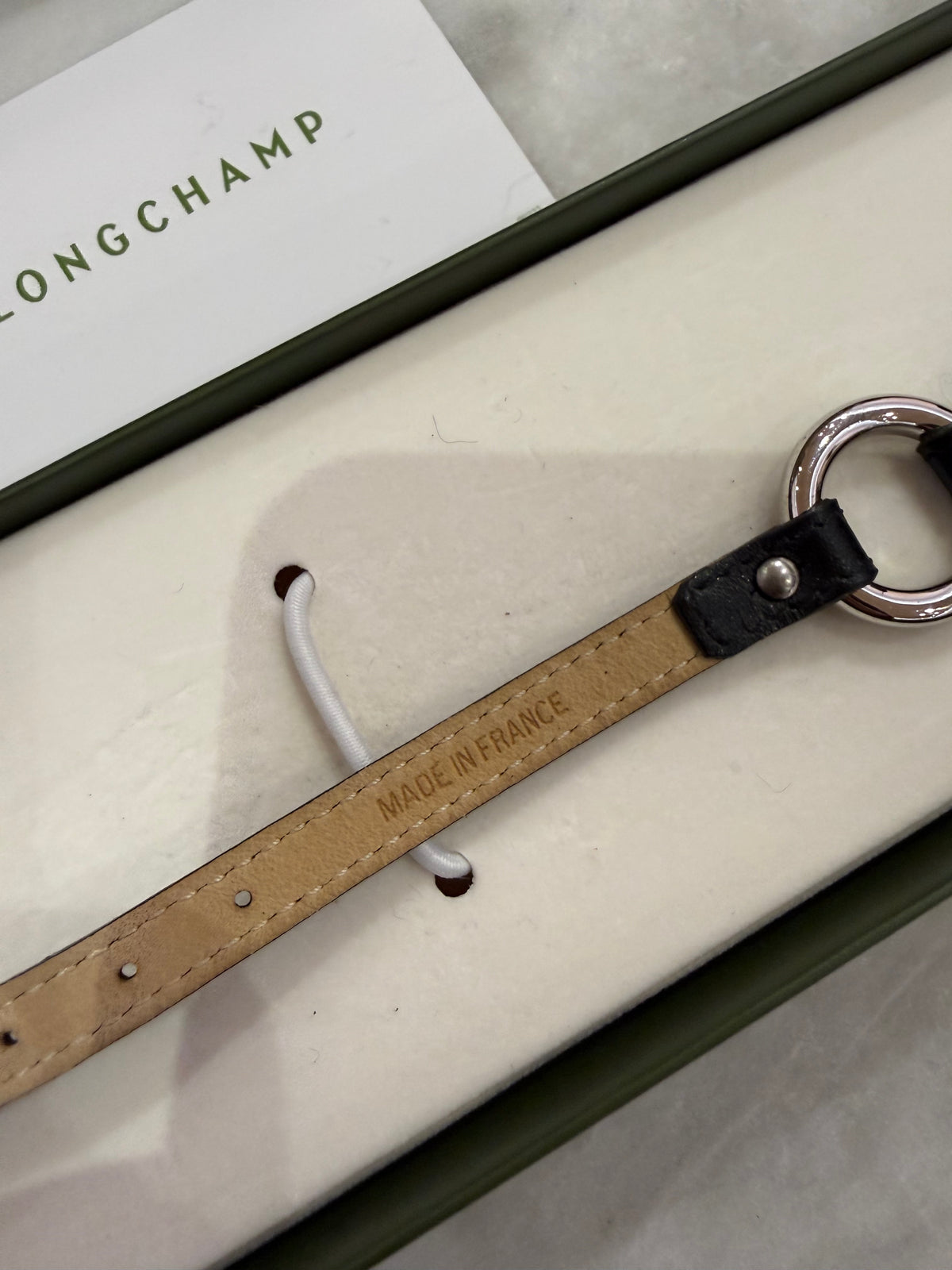 Bracelet noir en cuir Longchamp