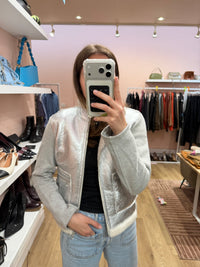 Veste peau lainé argenté Majestic T.S 14/09