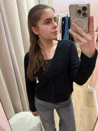 Gilet noir crochet Comptoir des Cotonniers Taille TL