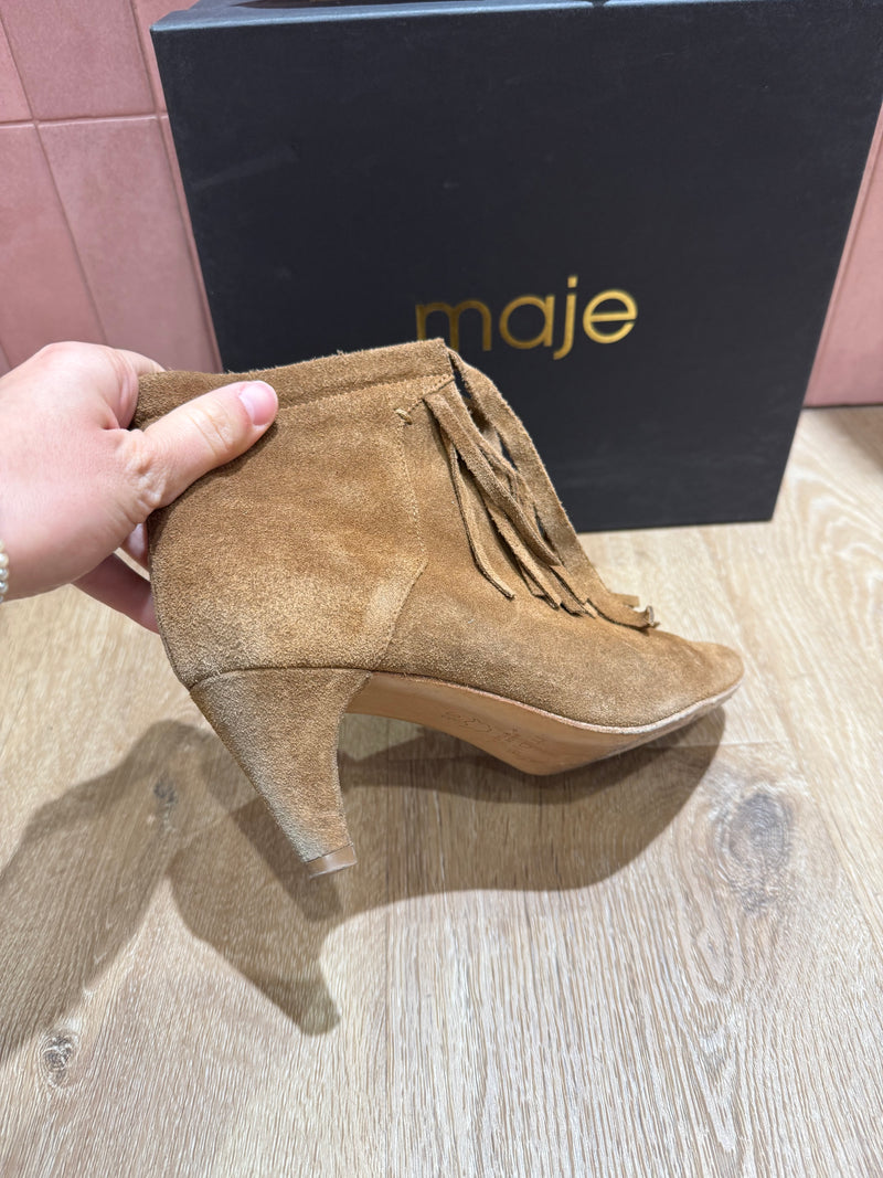 Bottines camel franges Maje T.38