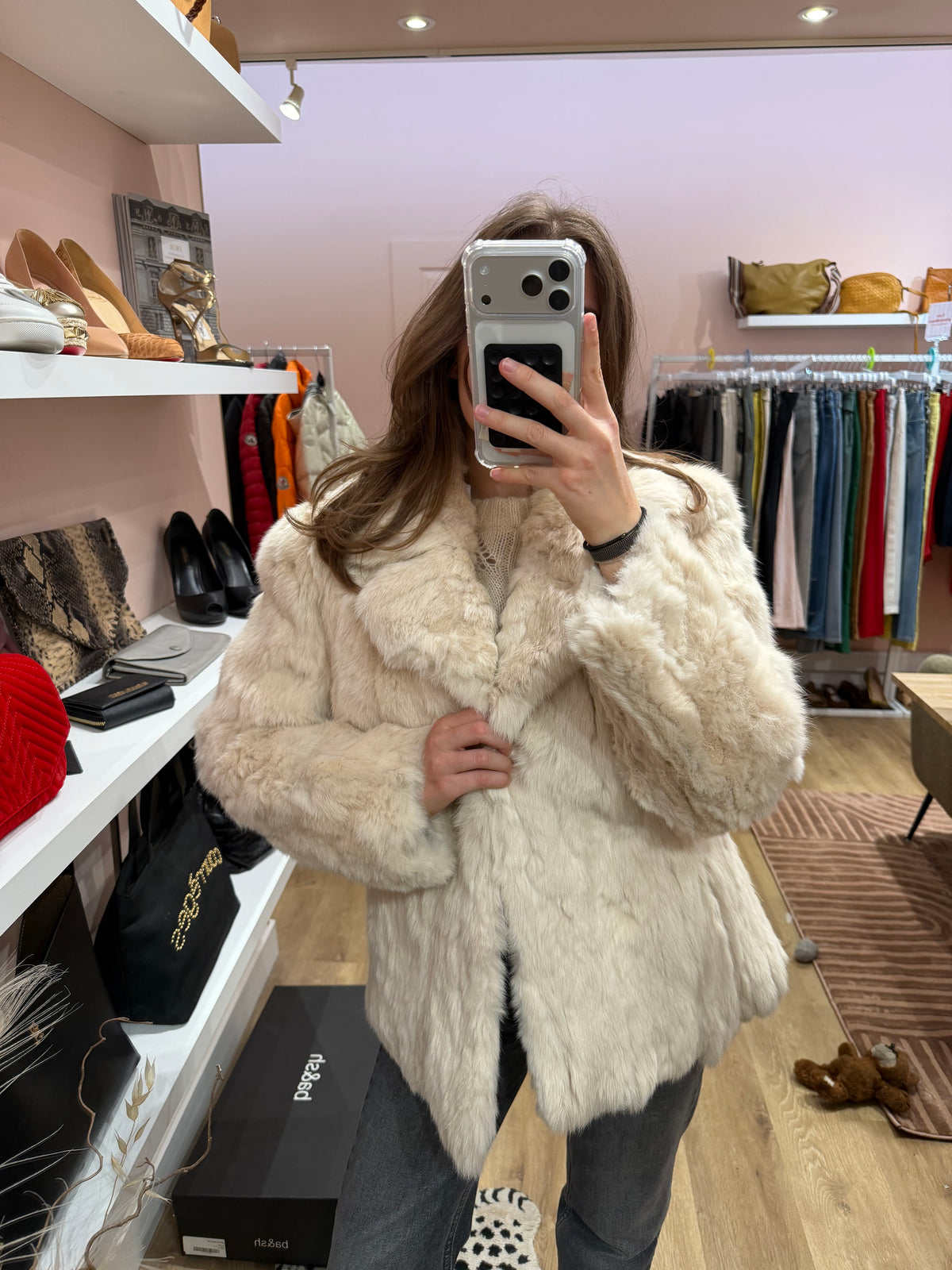 Manteau vraie fourrure lapin T.38/40 18/08