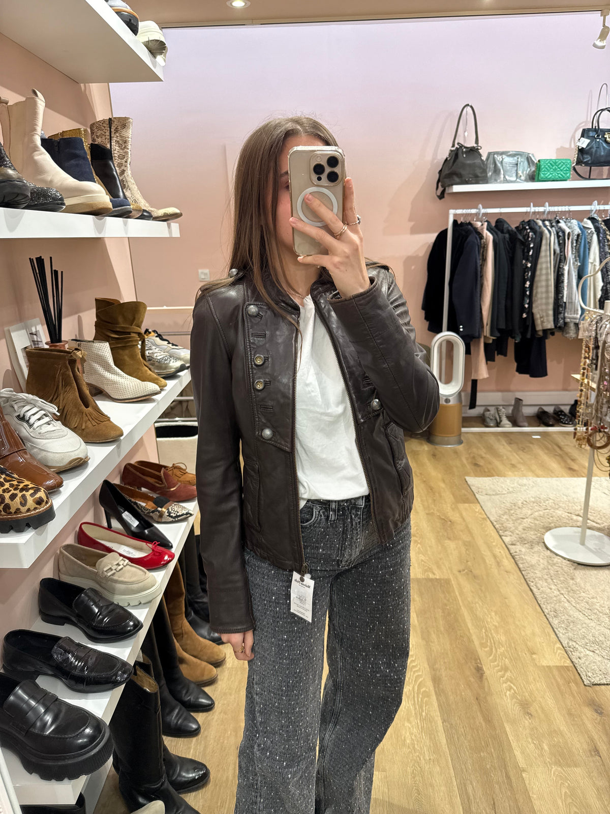 Veste en cuir marron I.Code T.36