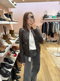 Veste en cuir marron I.Code T.36