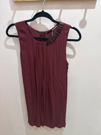 Robe droite débardeur en soie Rouge - T.36