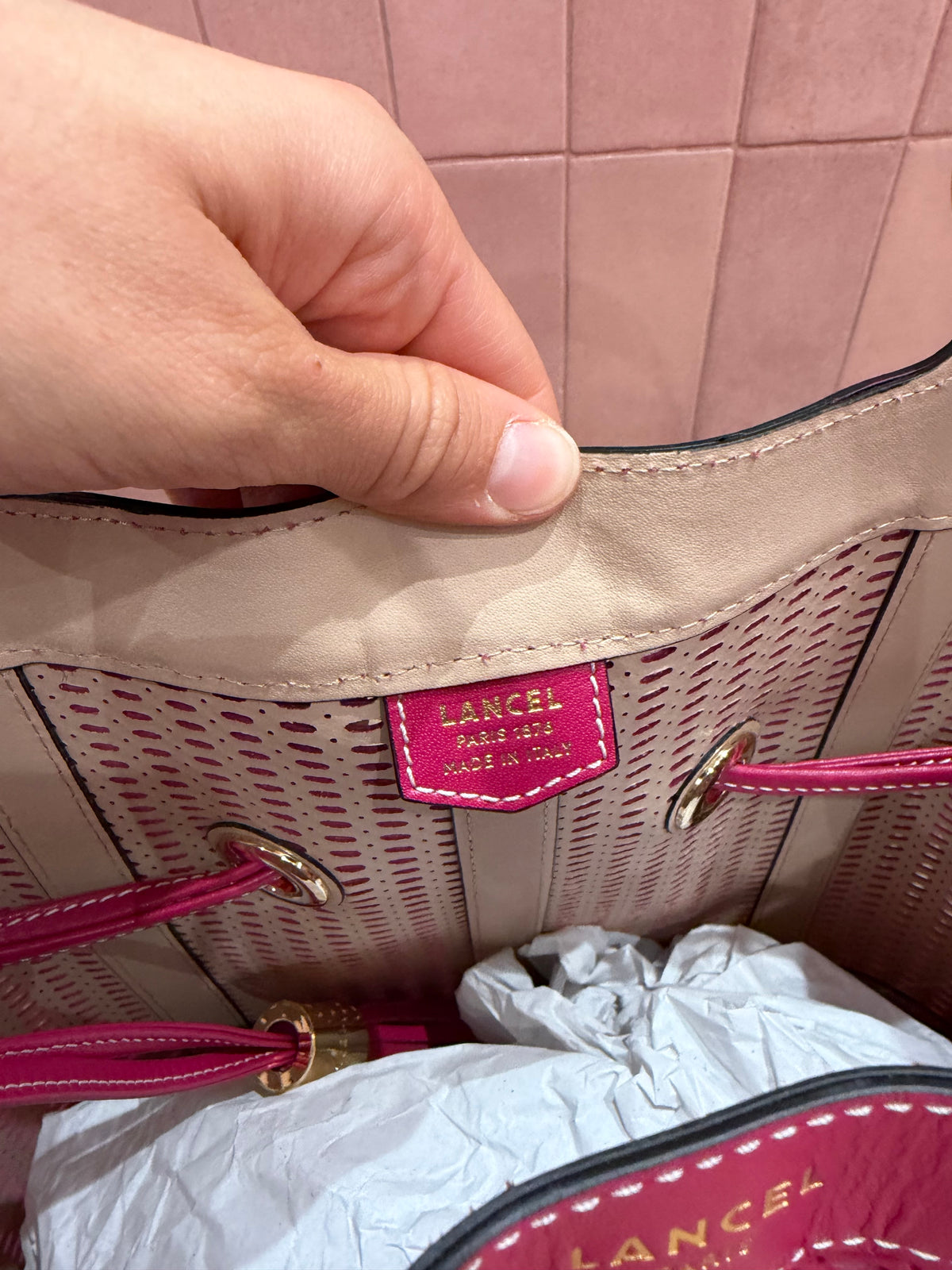 Sac premier flirt rose lancel 06/10