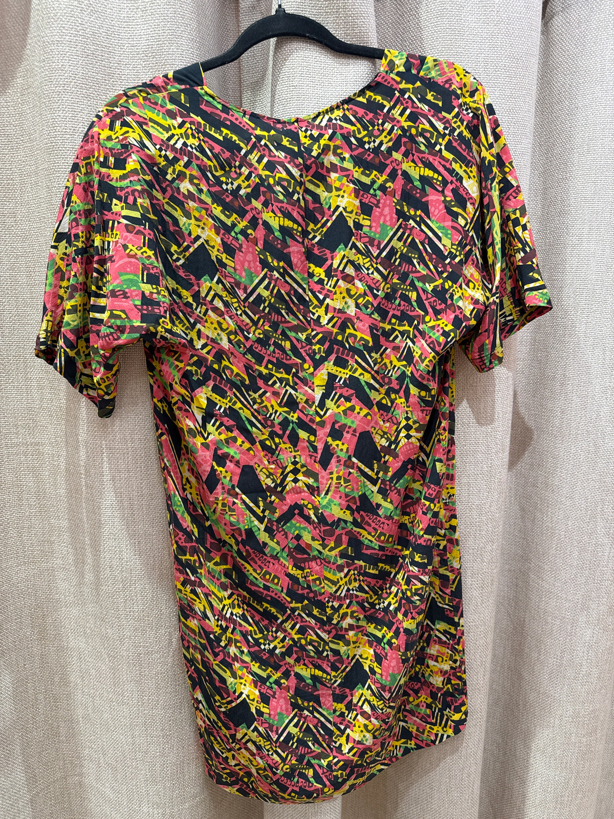 Missoni Robe rose et verte soie T.36