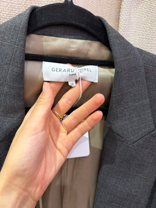 Blazer Gris à carreaux marron Gérard Darel T.38 10/09
