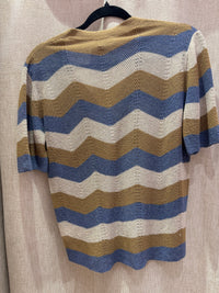 Gilet Gérard Darel bleu beige T.L