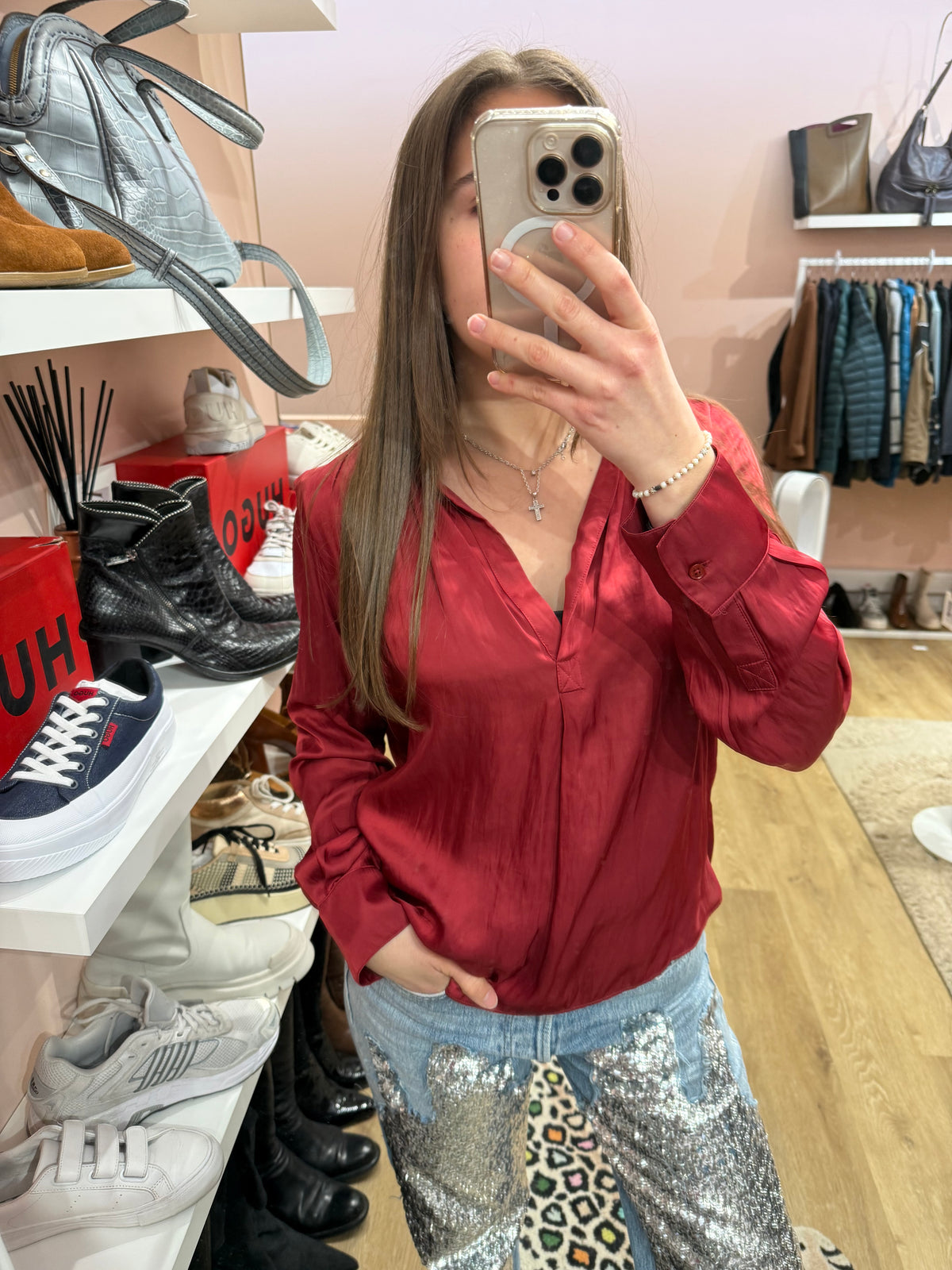 Blouse rouge satin Zadig & Voltaire T.M