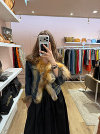 Veste en jean et fourrure T.38 08/08