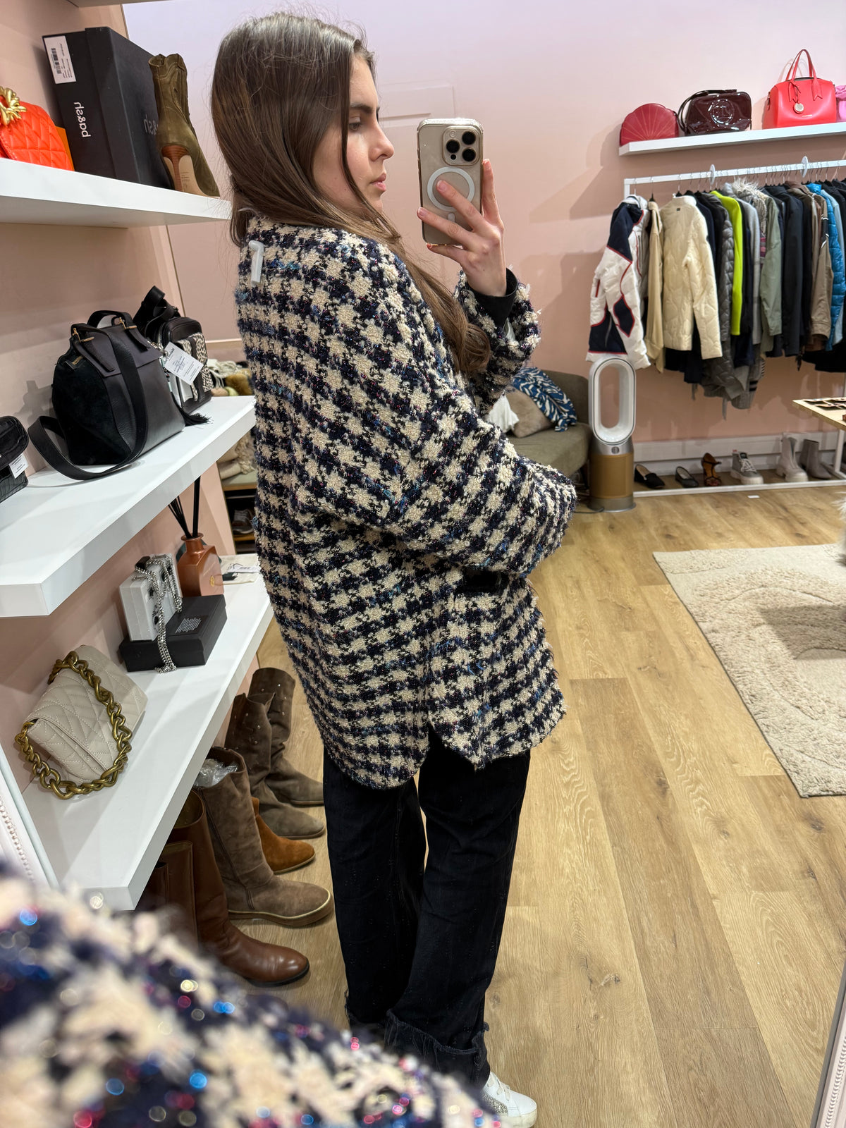 Veste tweed beige bleu Forte Forte T.M