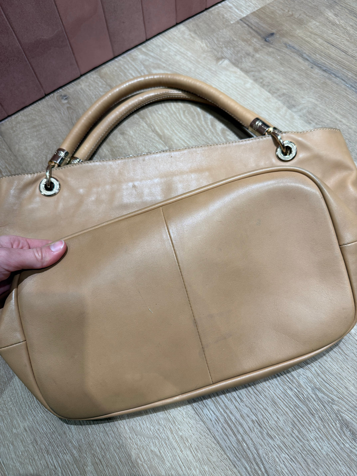 Sac cabas cuir camel Lancel