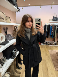 Manteau noir ceinturé Liu Jo T.36 16/10