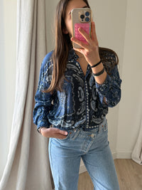 Chemise Liujo motif cachemire bleu T.40