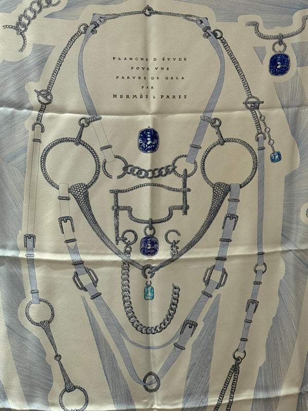 Foulard Hermès gala soie + boîte vente privée
