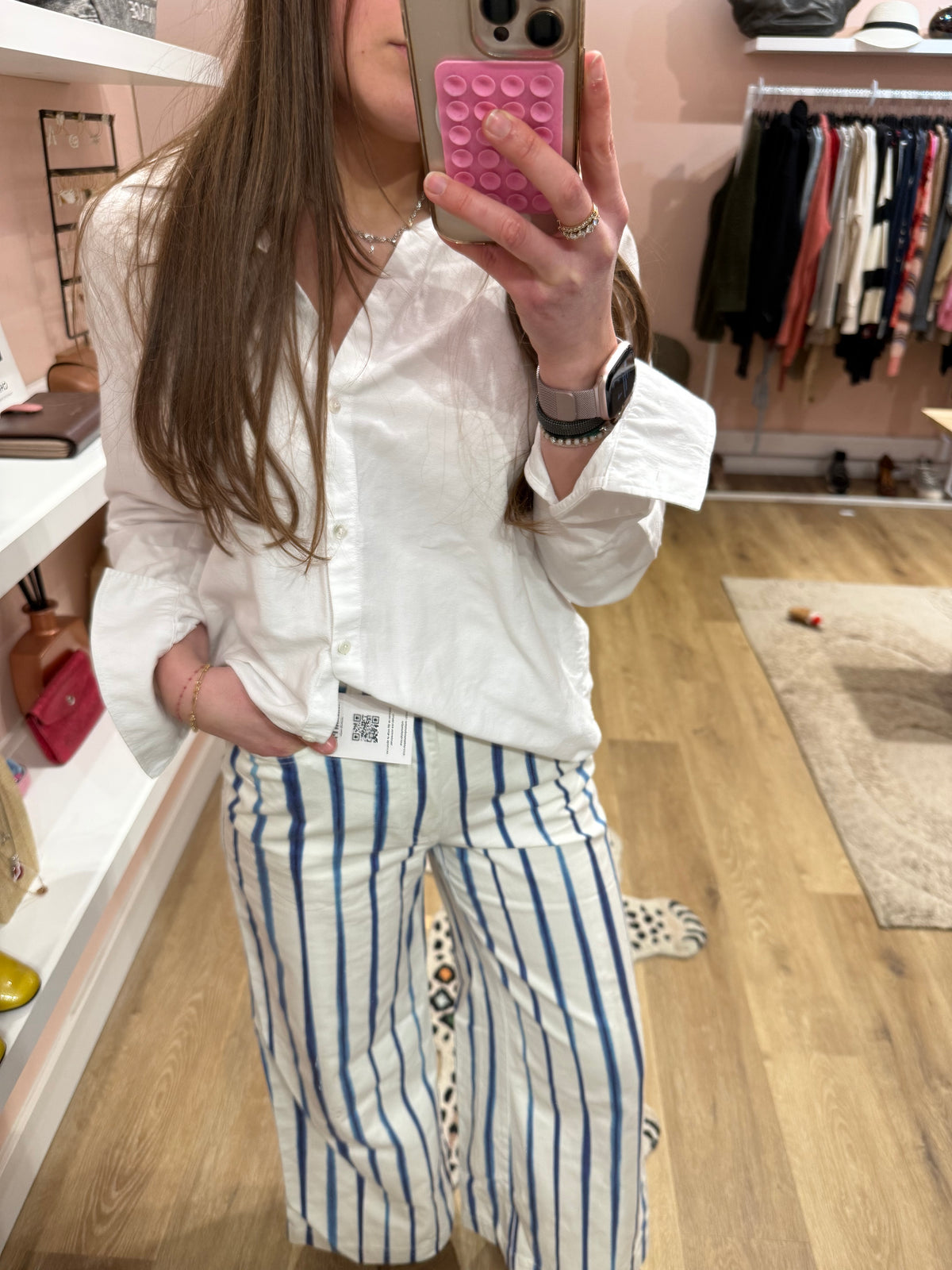 Pantalon ralph LaurenBlanc a rayures T.36