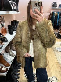 Veste fausse fourrure beige One Step T.40