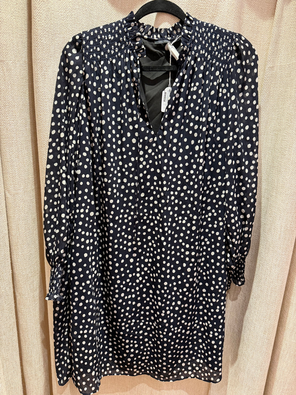 Robe bleu nuit et blanche à pois IKKS T.S 03-10