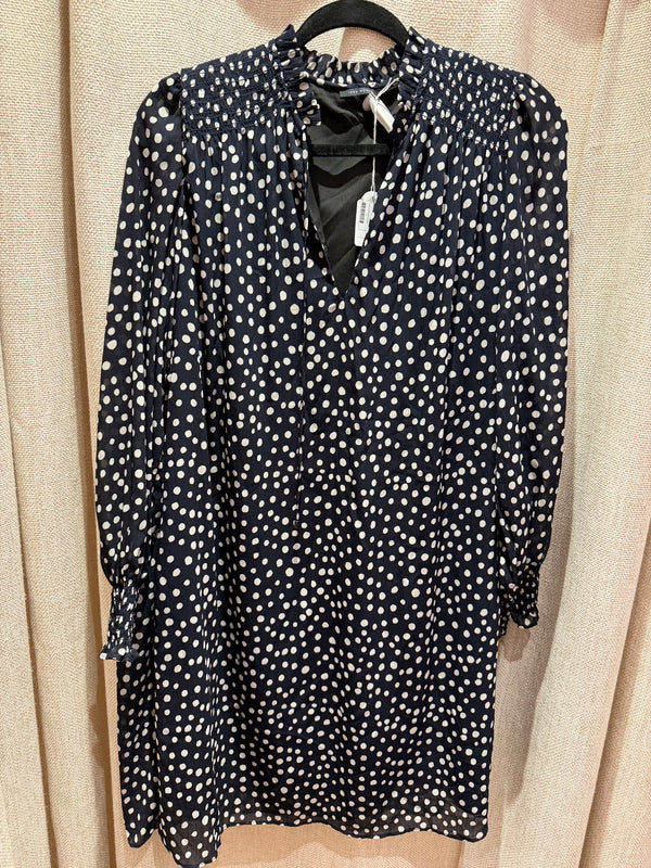 Robe bleu nuit et blanche à pois IKKS T.S 03-10