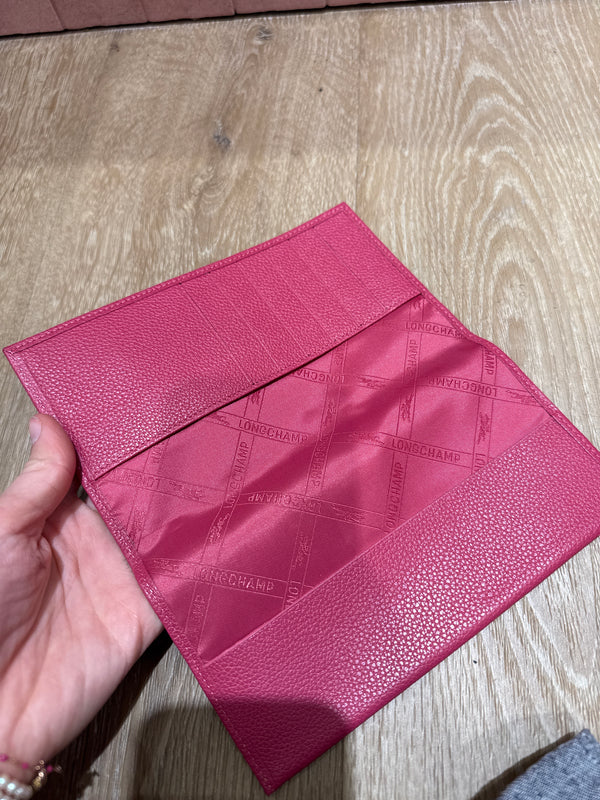 Porte-carte en cuir Longchamp rose