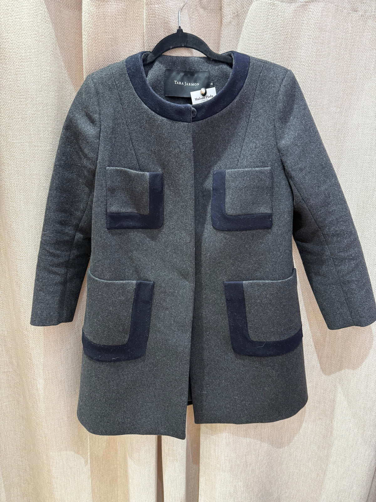 Manteau gris Tara Jarmon 80% laine T.S