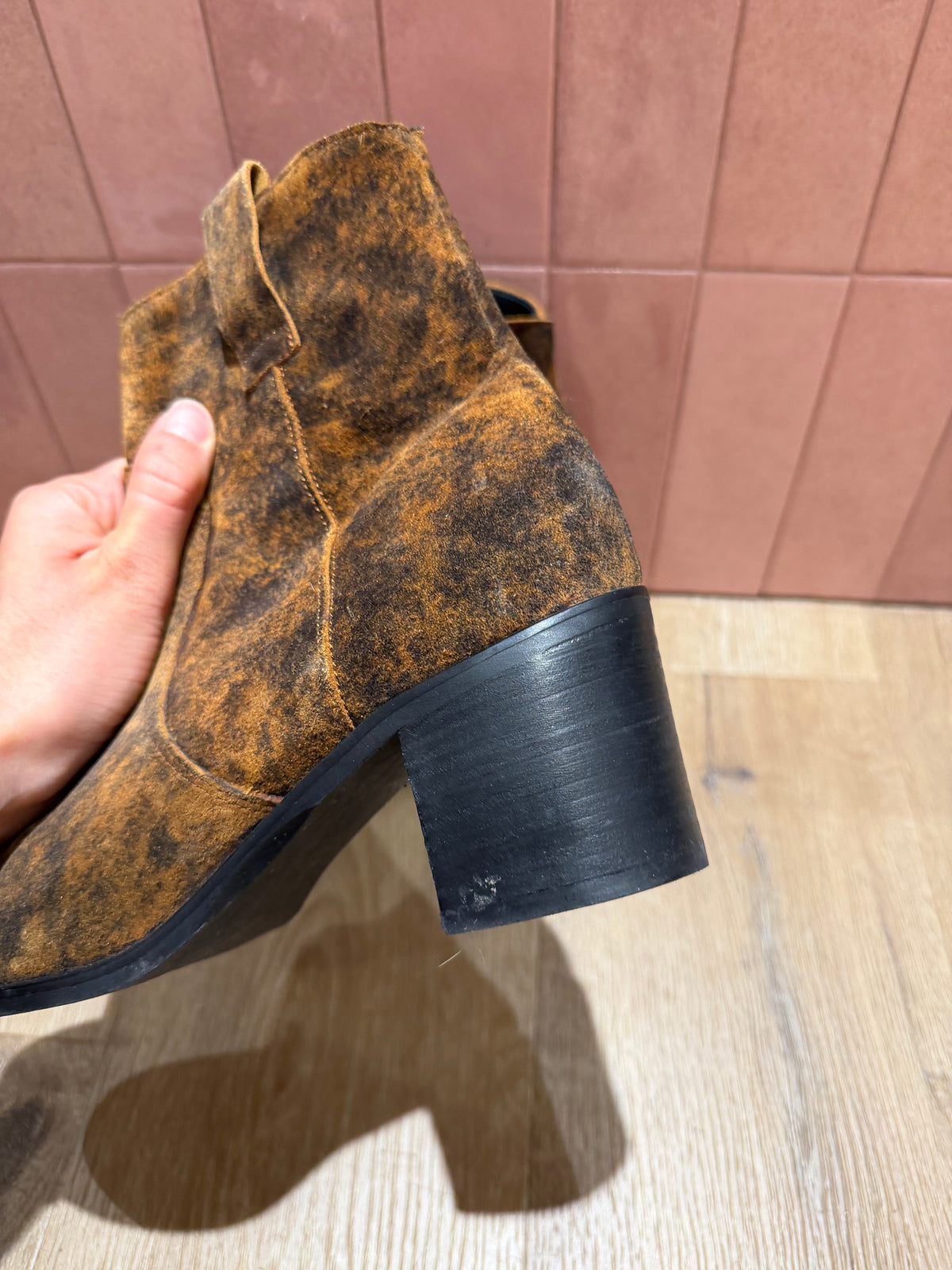 Bottines santiags camel et noires semerjen T.39 14/10