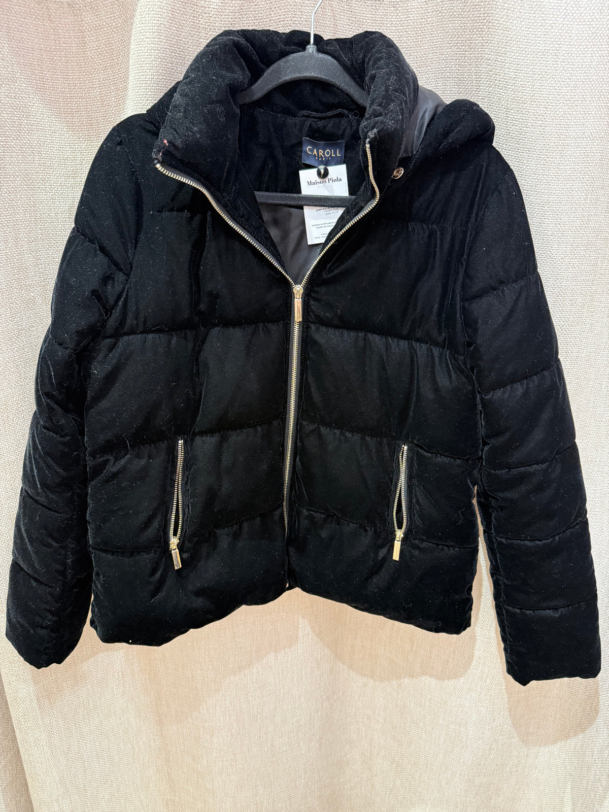 Veste noire Caroll T.M - velours