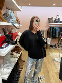 Pull noir bandes beige Weill T.L