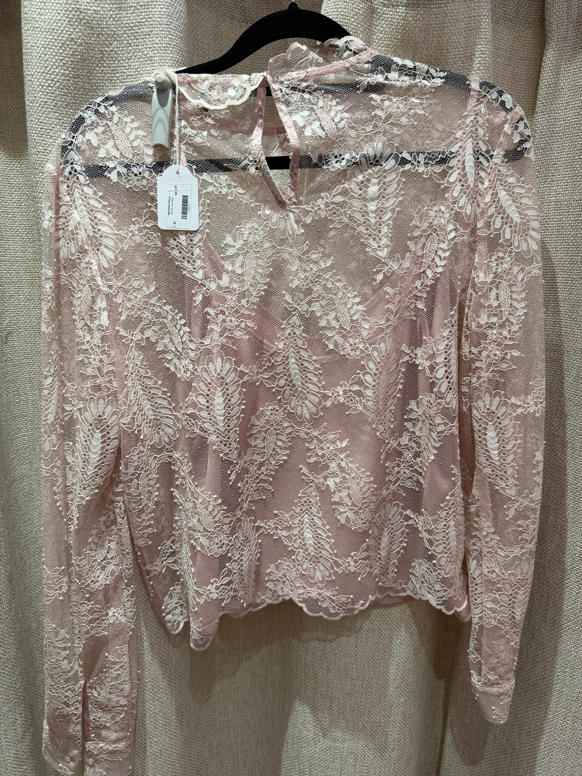 Maje Blouse rose en dentelle T.M 24/10