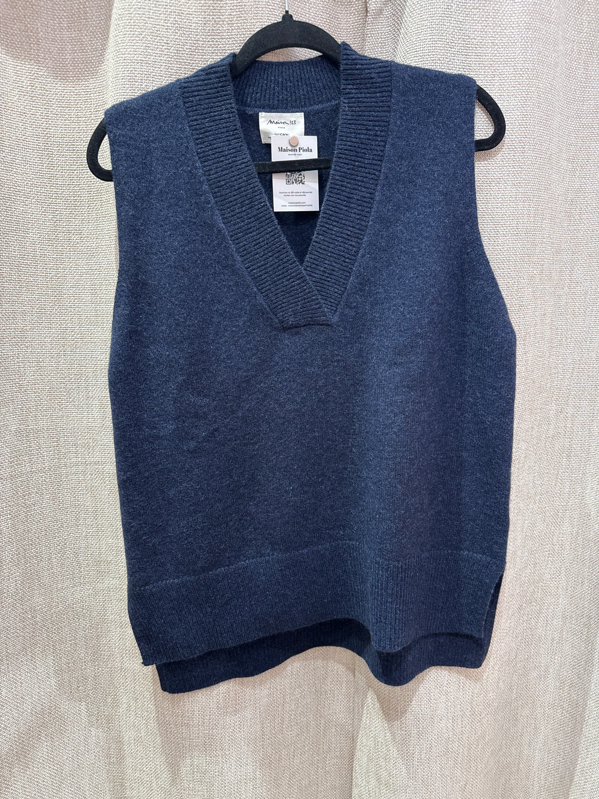 Pull sans manche maison 123 100% laine t.M
