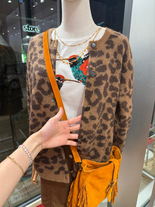Gilet Sézane léopard T.XS/S
