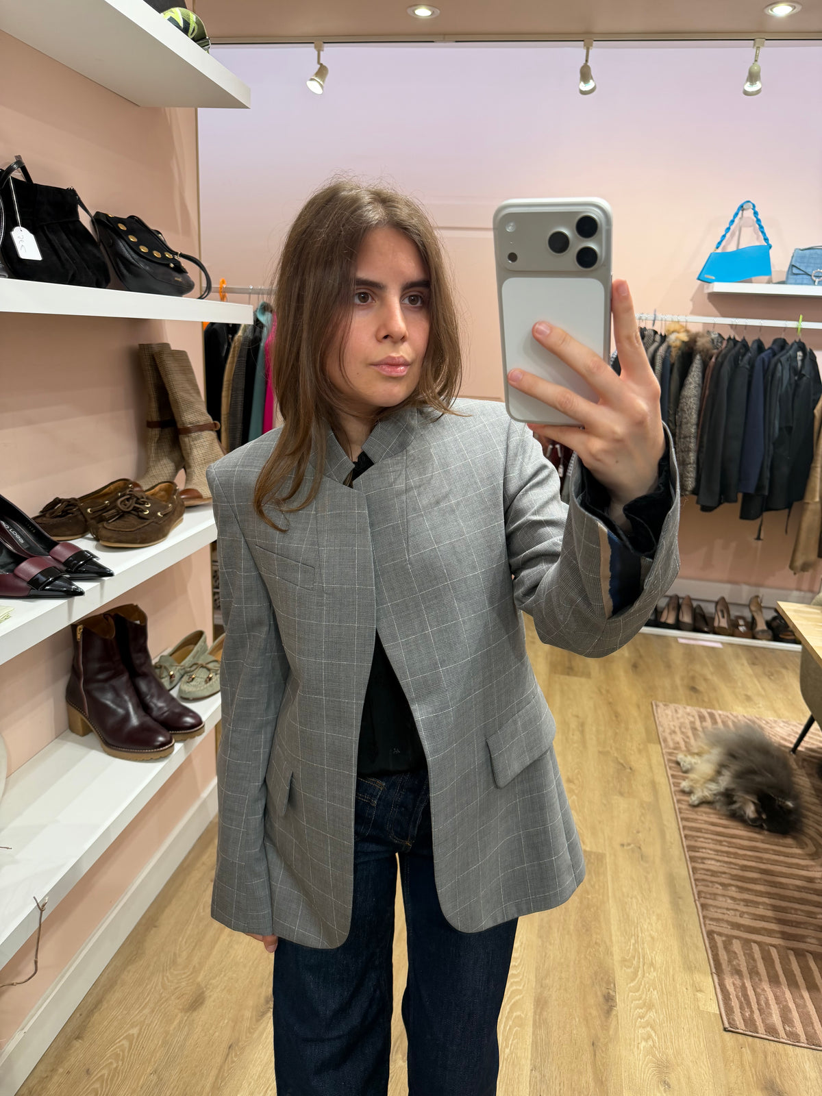 Blazer à carreaux gris Zadig & Voltaire T.40 07/09