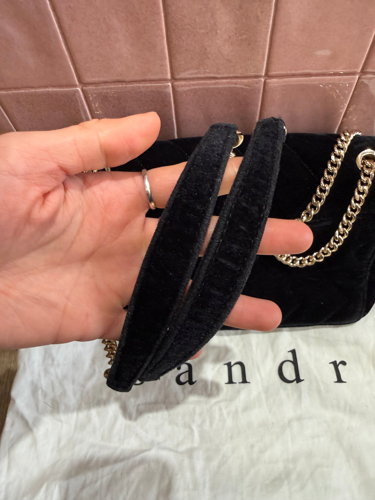 Sac Sandro en velours noir