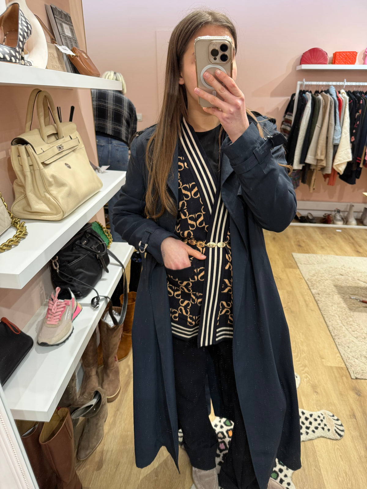 Trench bleu marine Maje T.S/m