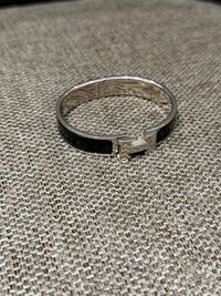 Bracelet noir Clic Hermès, finition argentée 19/10