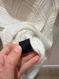 Pull blanc cachemire vintage S