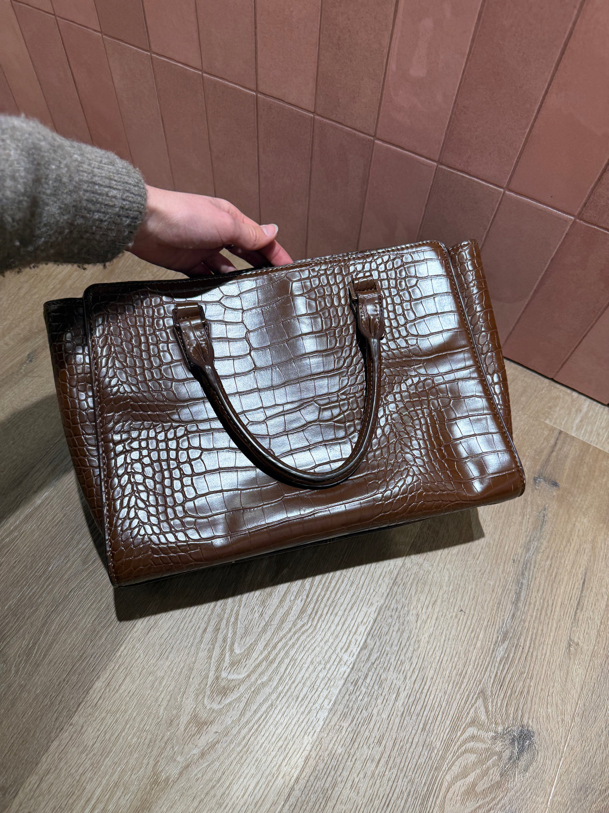 Sac marron croco Mac Douglas