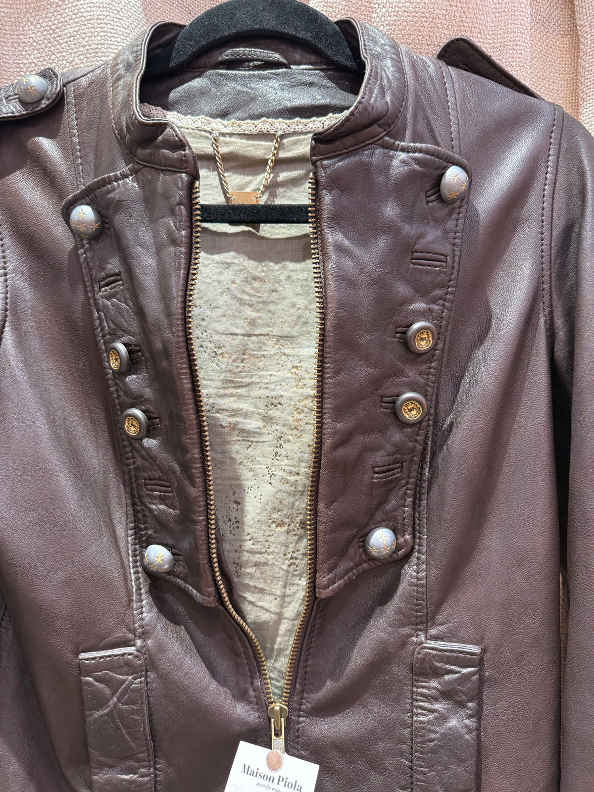 Veste en cuir marron I.Code T.36