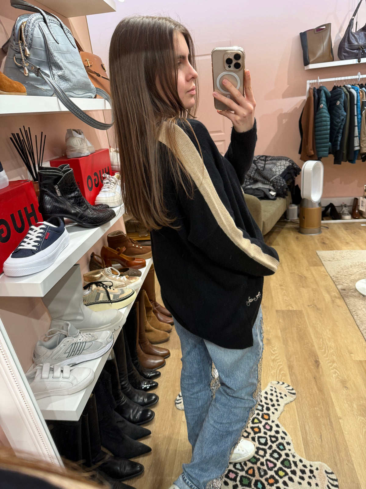 Pull noir bandes beige Weill T.L