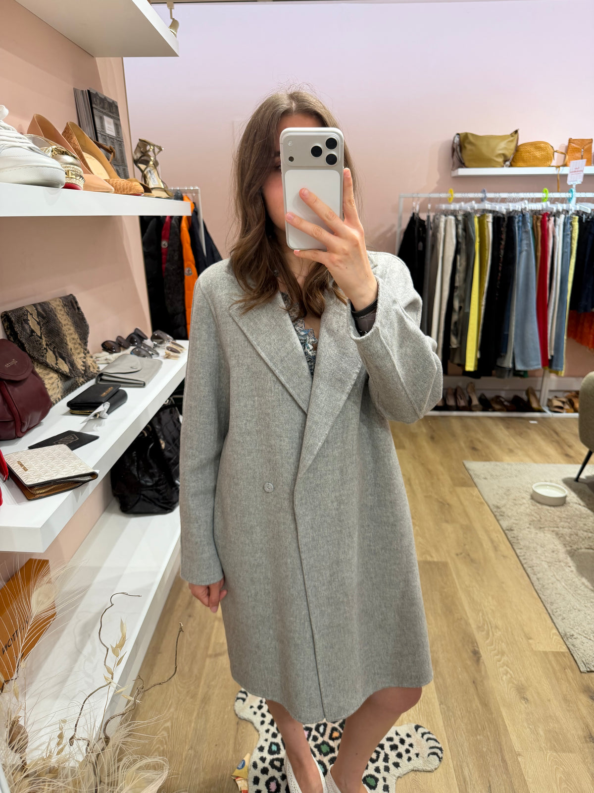 Max Mara Manteau gris T.38 90% laine 28/07