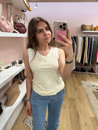 Top jaune et blanc HOD T.36 01/07