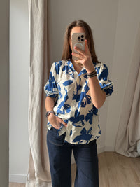Chemise bleu et blanche ycoo Taille S/M