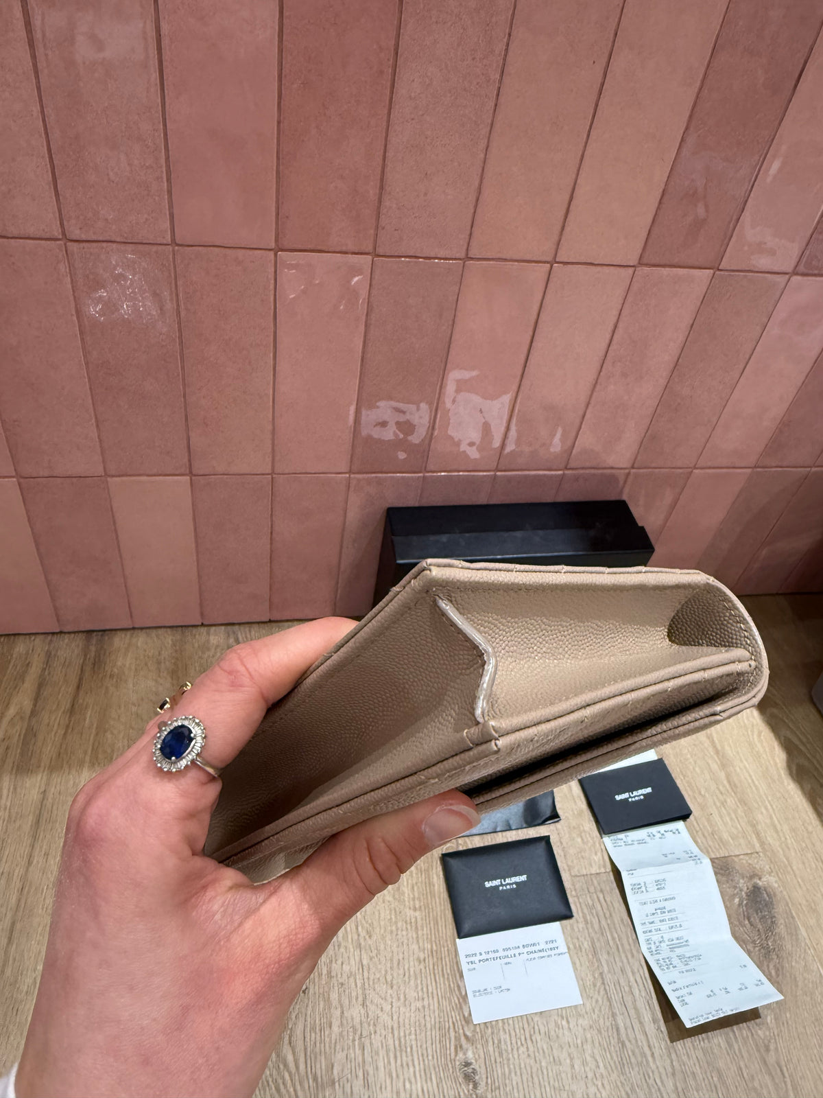 Sac Yves saint Lauren beige full set