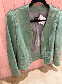 Veste en cuir verte Zadig & Voltaire Deluxe T.S
