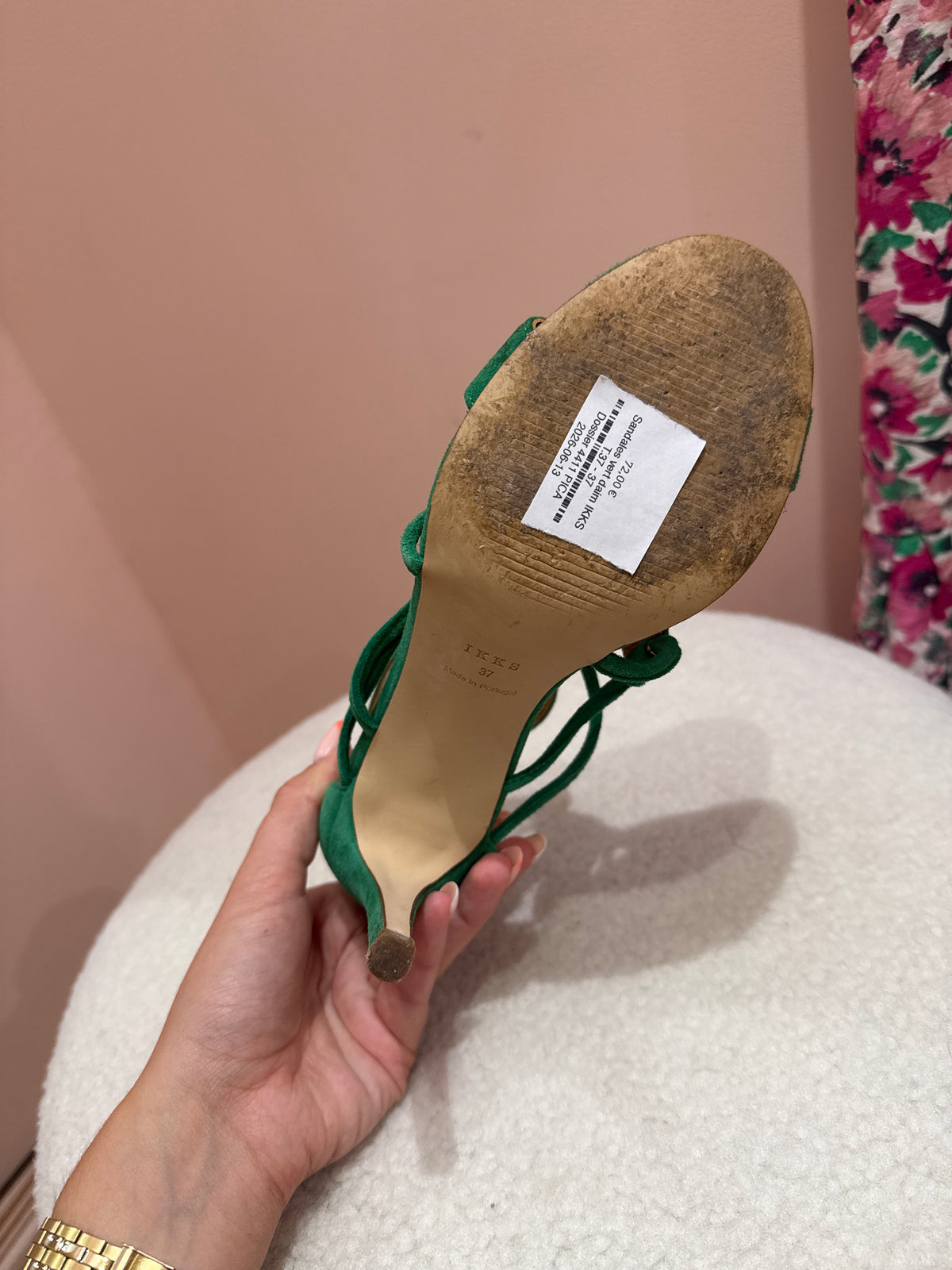 Sandales vert daim IKKS T.37 20/06