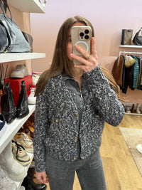 Gilet tweed blanc et bleu Maison 123 T.S